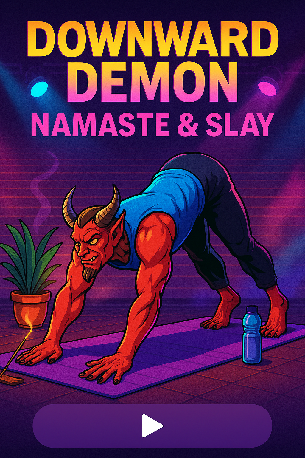 Downward Demon Yoga Poster